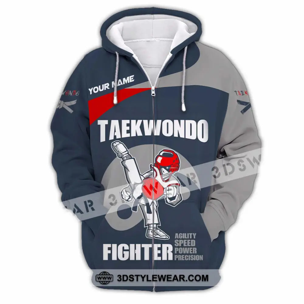 Unisex Shirt - Custom Taekwondo Fighter Shirt - Zipper Hoodie / S - T-shirt