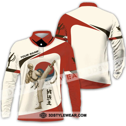 Unisex Shirt - Custom Taekwondo Player Shirt - Long Sleeve Polo / S - T-shirt