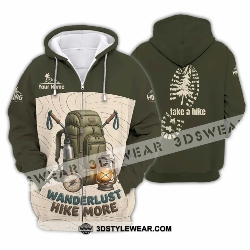 Unisex Shirt - Custom Take A Hike Wanderlust Hike More Shirt - Zipper Hoodie / S - T-shirt
