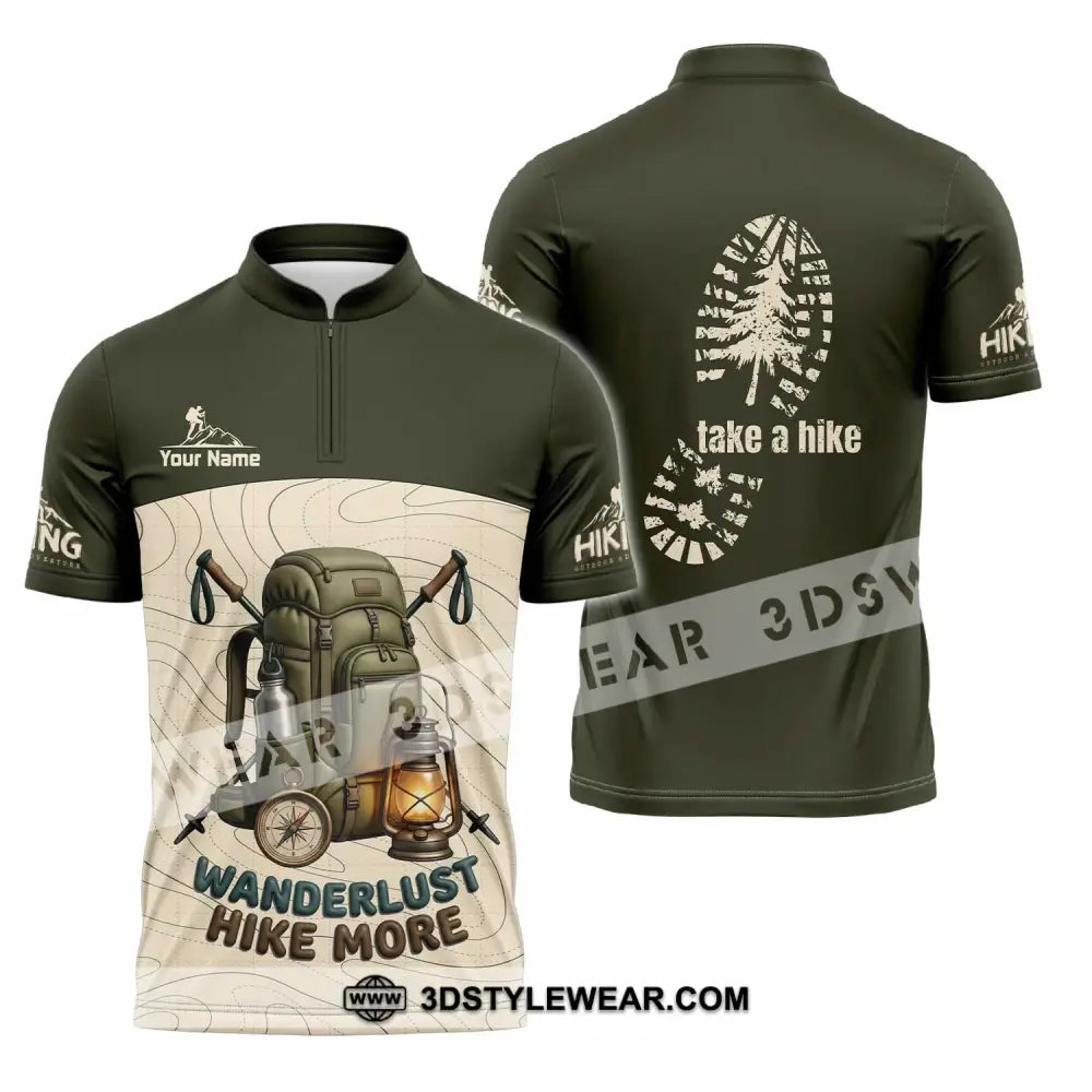 Unisex Shirt - Custom Take A Hike Wanderlust Hike More Shirt - Zipper Polo Shirt / S - T-shirt
