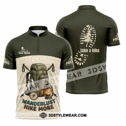 Unisex Shirt - Custom Take A Hike Wanderlust Hike More Shirt - Zipper Polo Shirt / S - T-shirt