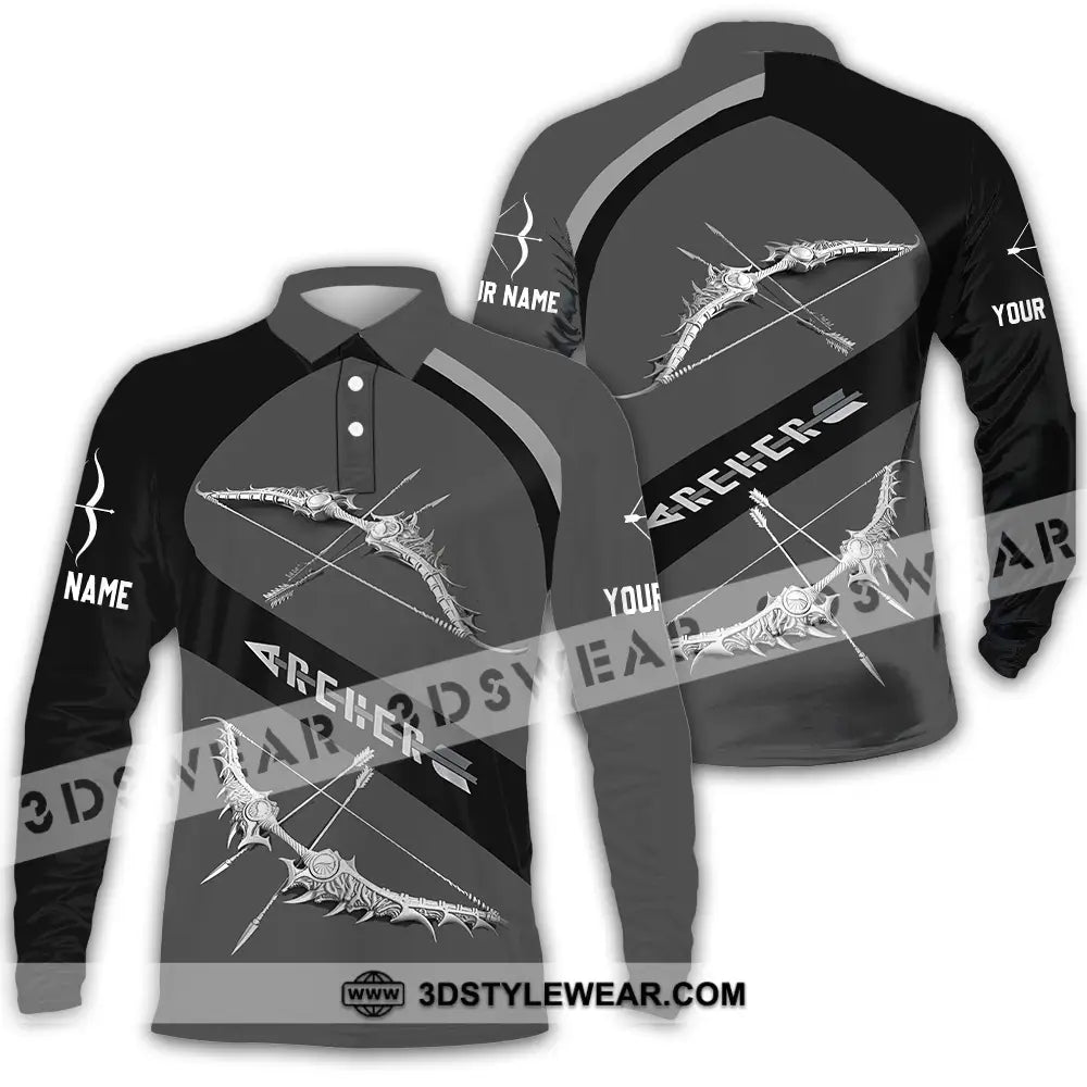 Unisex Shirt - Custom Text Shirt Archer Long Sleeve Polo / S T-shirt