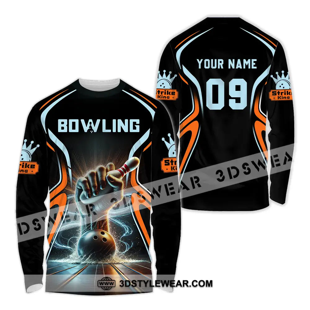 Unisex Shirt - Custom Text Shirt Bowling Long Sleeve Shirt / S T-shirt