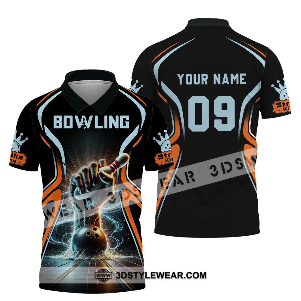 Unisex Shirt - Custom Text Shirt Bowling Polo Shirt / S T-shirt