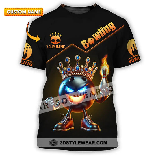 Unisex Shirt - Custom Text Shirt Bowling The Crown style option 1
