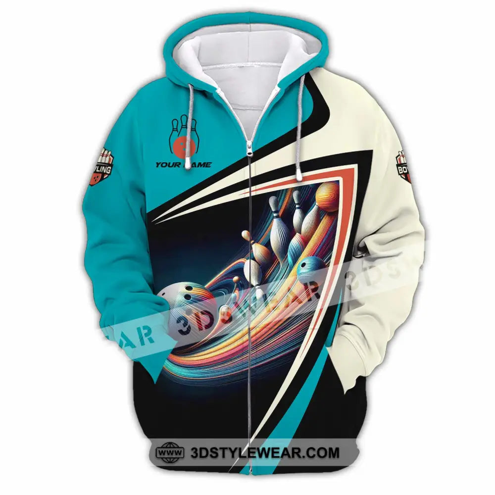 Unisex Shirt - Custom Text Shirt Bowling Shirt Zipper Hoodie / S T-shirt