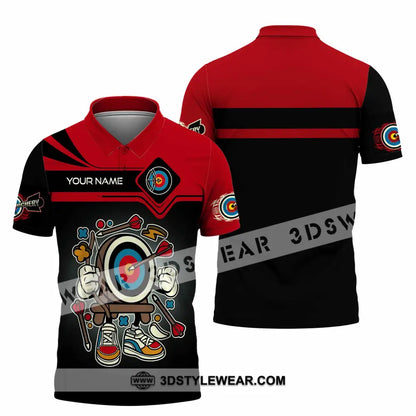 Unisex Shirt - Custom Text Shirt Cartoon Archery Polo Shirt / S T-shirt