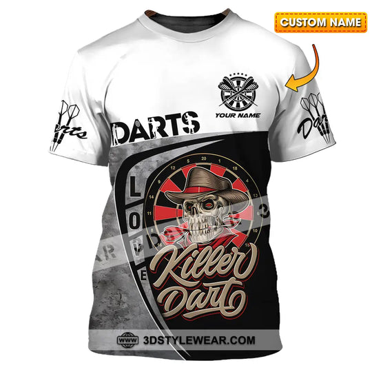 Unisex Shirt - Custom Text Darts Player Sport Shirt, Killer style option 1