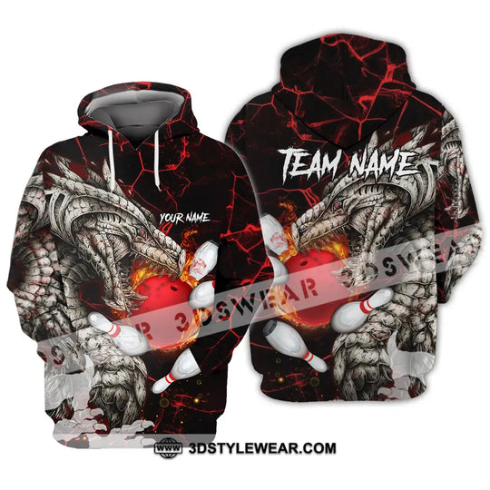 Unisex Shirt - Custom Text Shirt, Dragon Bowling Shirt style option 4