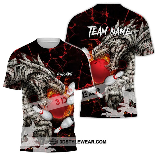 Unisex Shirt - Custom Text Shirt, Dragon Bowling Shirt style option 2
