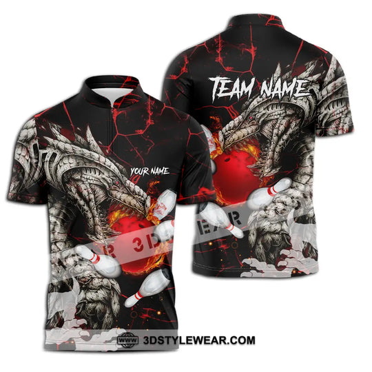 Unisex Shirt - Custom Text Shirt, Dragon Bowling Shirt style option 3