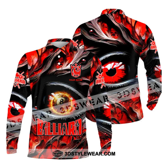 Unisex Shirt - Custom Text Fire Eye Billiard Sport Shirt style option 3