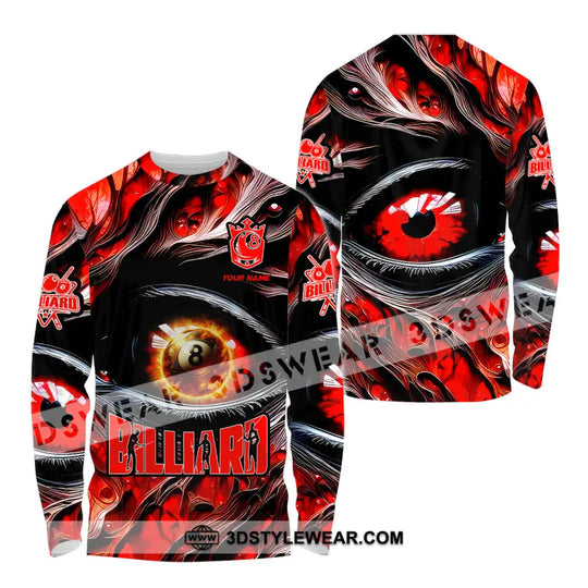 Unisex Shirt - Custom Text Fire Eye Billiard Sport Shirt style option 4