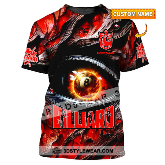 Unisex Shirt - Custom Text Fire Eye Billiard Sport Shirt style option 1