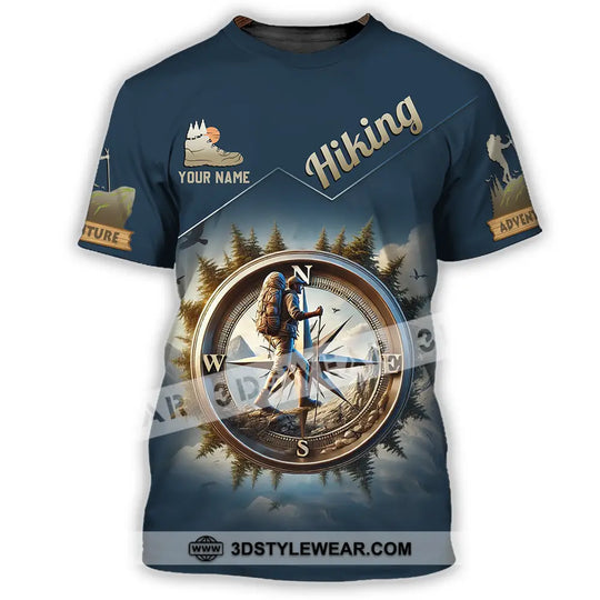 Unisex Shirt - Custom Text Shirt Hiking Compass style option 1
