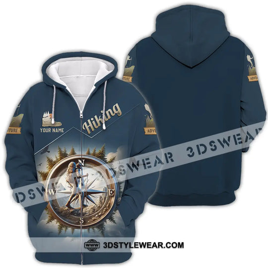 Unisex Shirt - Custom Text Shirt Hiking Compass style option 4