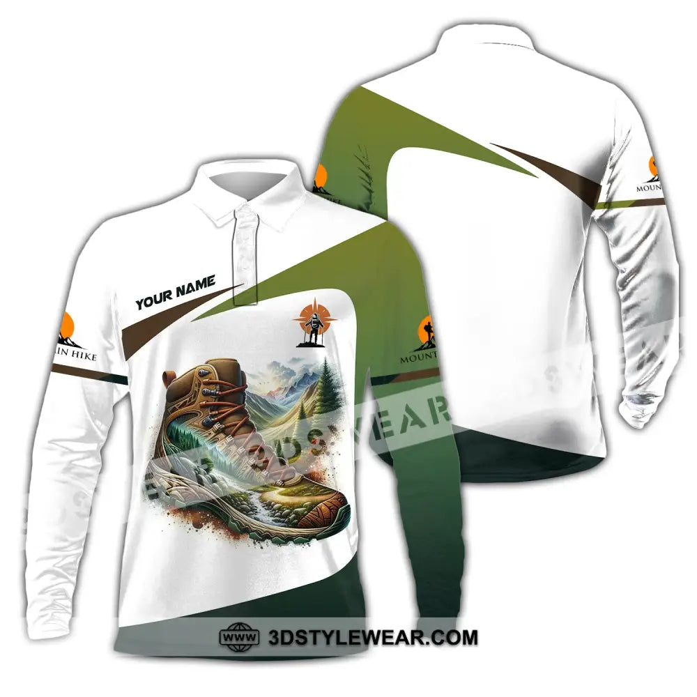 Unisex Shirt - Custom Text Shirt Hiking Long Sleeve Polo / S T-shirt