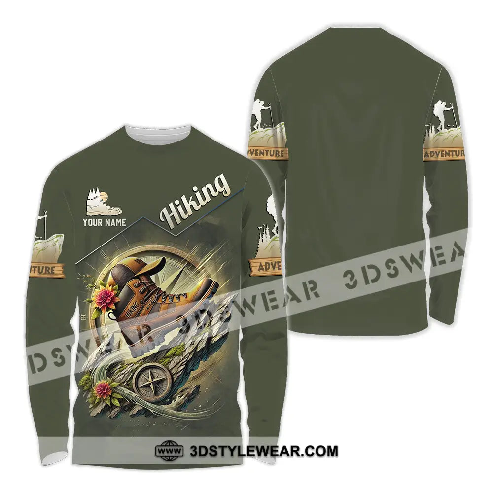 Unisex Shirt - Custom Text Shirt Hiking Long Sleeve Shirt / S T-shirt