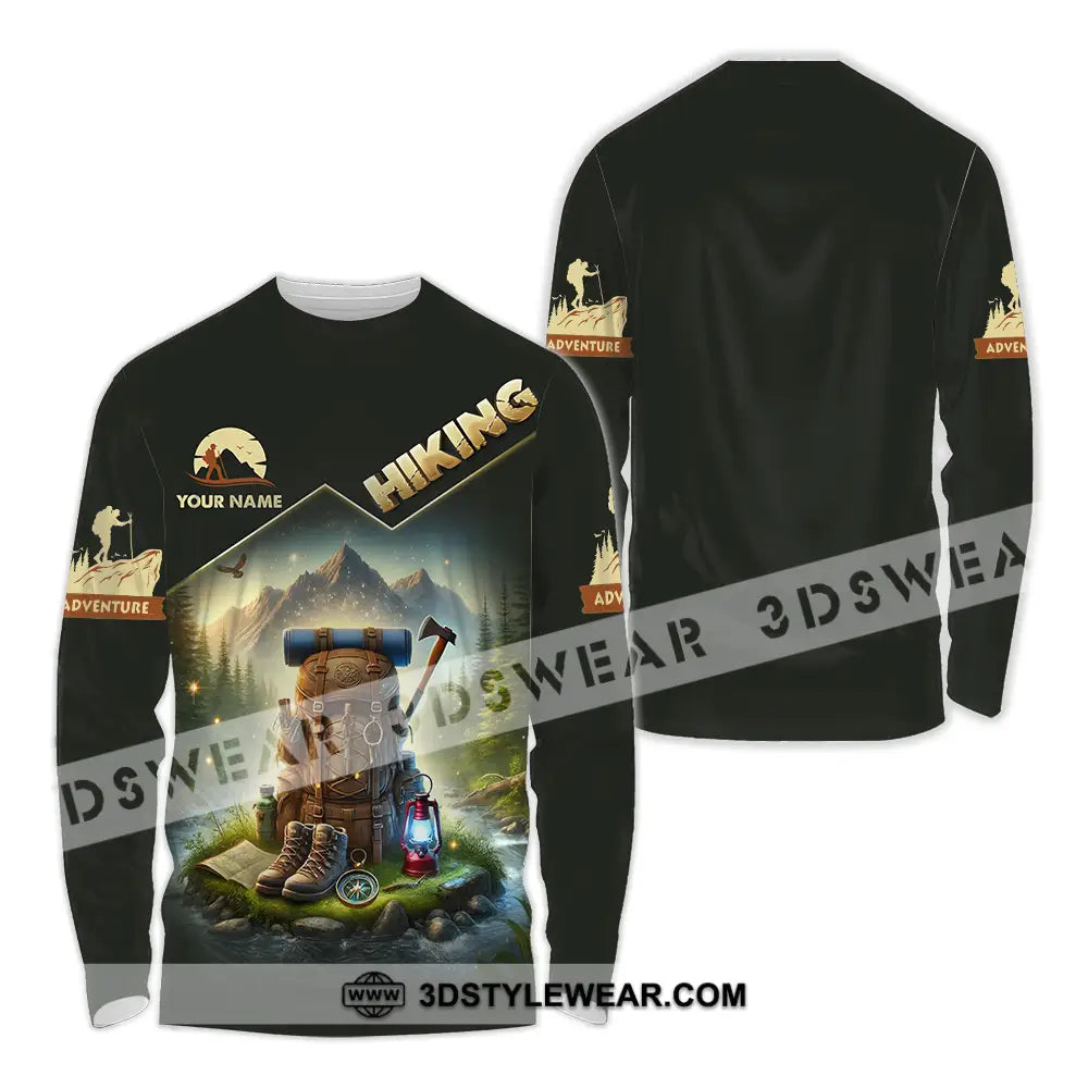 Unisex Shirt - Custom Text Shirt Hiking Long Sleeve Shirt / S T-shirt