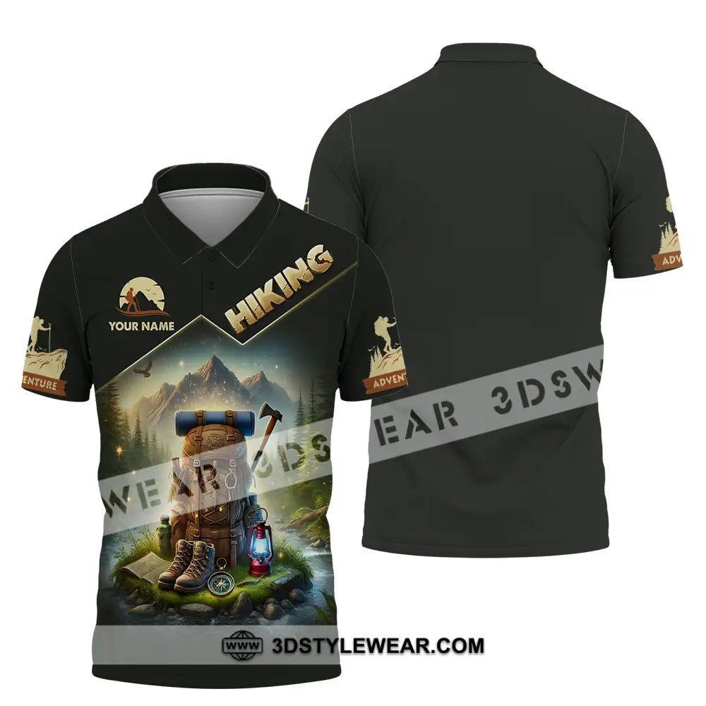 Unisex Shirt - Custom Text Shirt Hiking Polo Shirt / S T-shirt