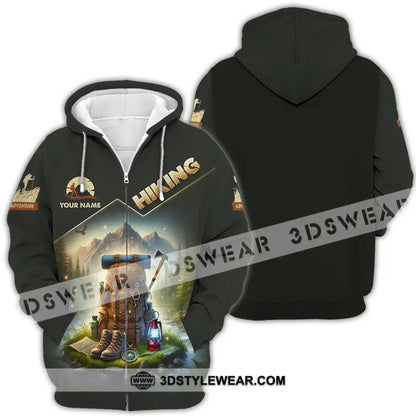 Unisex Shirt - Custom Text Shirt Hiking Zipper Hoodie / S T-shirt