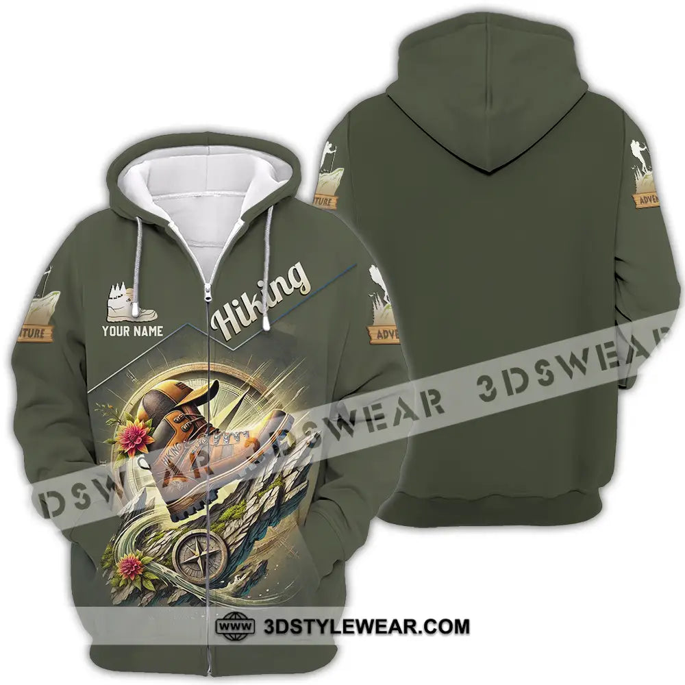 Unisex Shirt - Custom Text Shirt Hiking Zipper Hoodie / S T-shirt