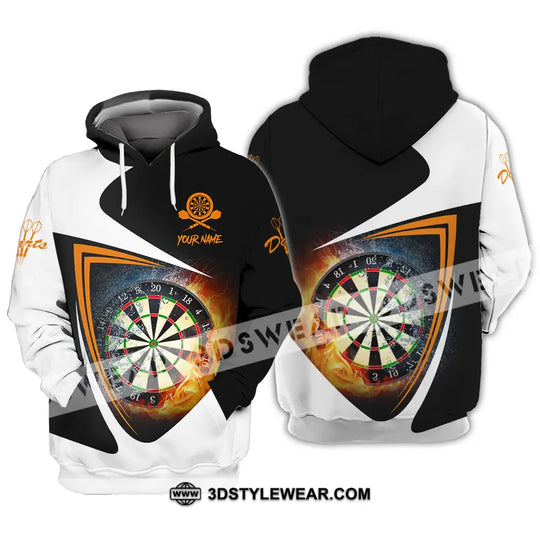 Unisex Shirt - Custom Text Orange Black And White Darts Sport Shirt style option 3