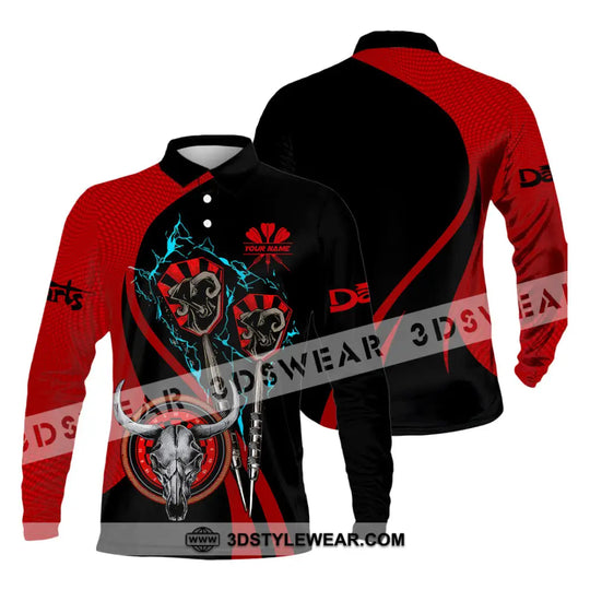 Unisex Shirt - Custom Text Red Buffalo Darts Player Sport Shirt style option 3