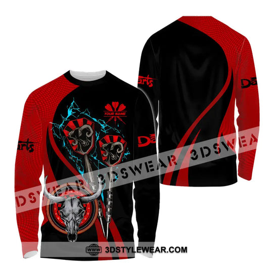 Unisex Shirt - Custom Text Red Buffalo Darts Player Sport Shirt style option 4