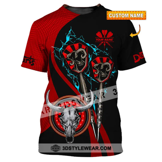 Unisex Shirt - Custom Text Red Buffalo Darts Player Sport Shirt style option 1