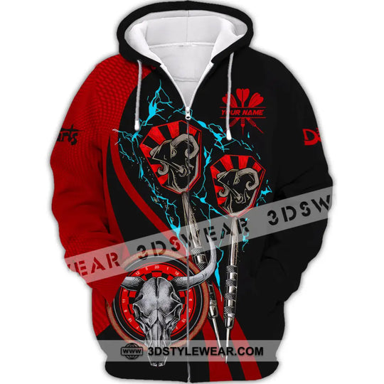 Unisex Shirt - Custom Text Red Buffalo Darts Player Sport Shirt style option 2