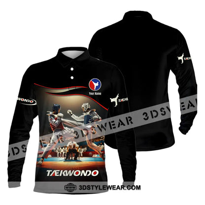 Unisex Shirt - Custom Text Shirt Taekwondo Shirt - Long Sleeve Polo / S - T-shirt