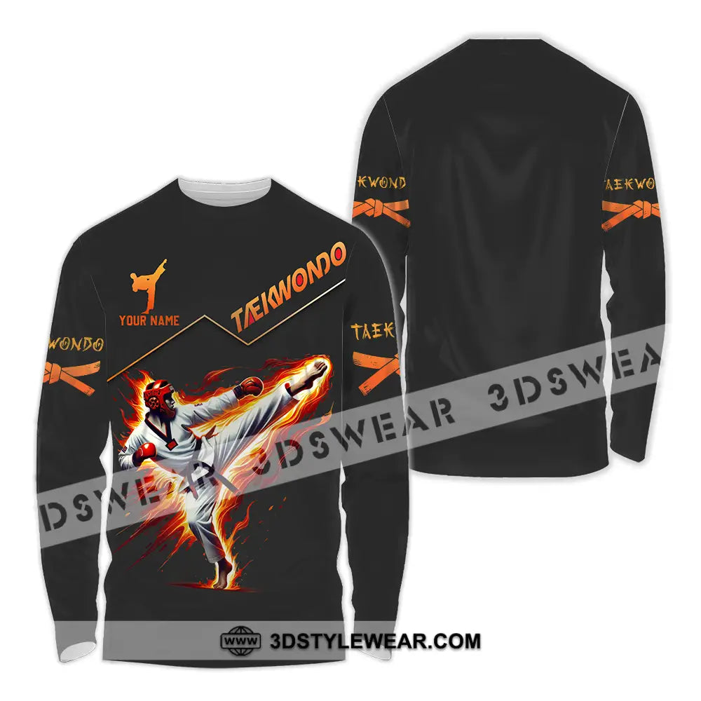 Unisex Shirt - Custom Text Shirt Taekwondo - Long Sleeve Shirt / S - T-shirt