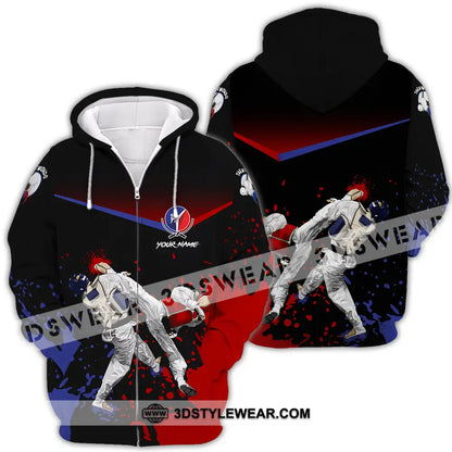 Unisex Shirt - Custom Text Shirt Taekwondo Shirt - Zipper Hoodie / S - T-shirt