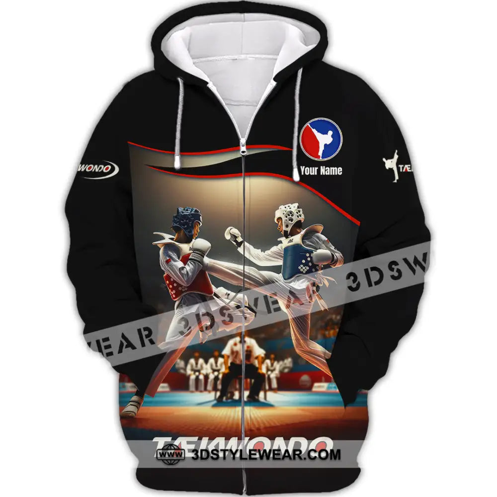 Unisex Shirt - Custom Text Shirt Taekwondo Shirt - Zipper Hoodie / S - T-shirt