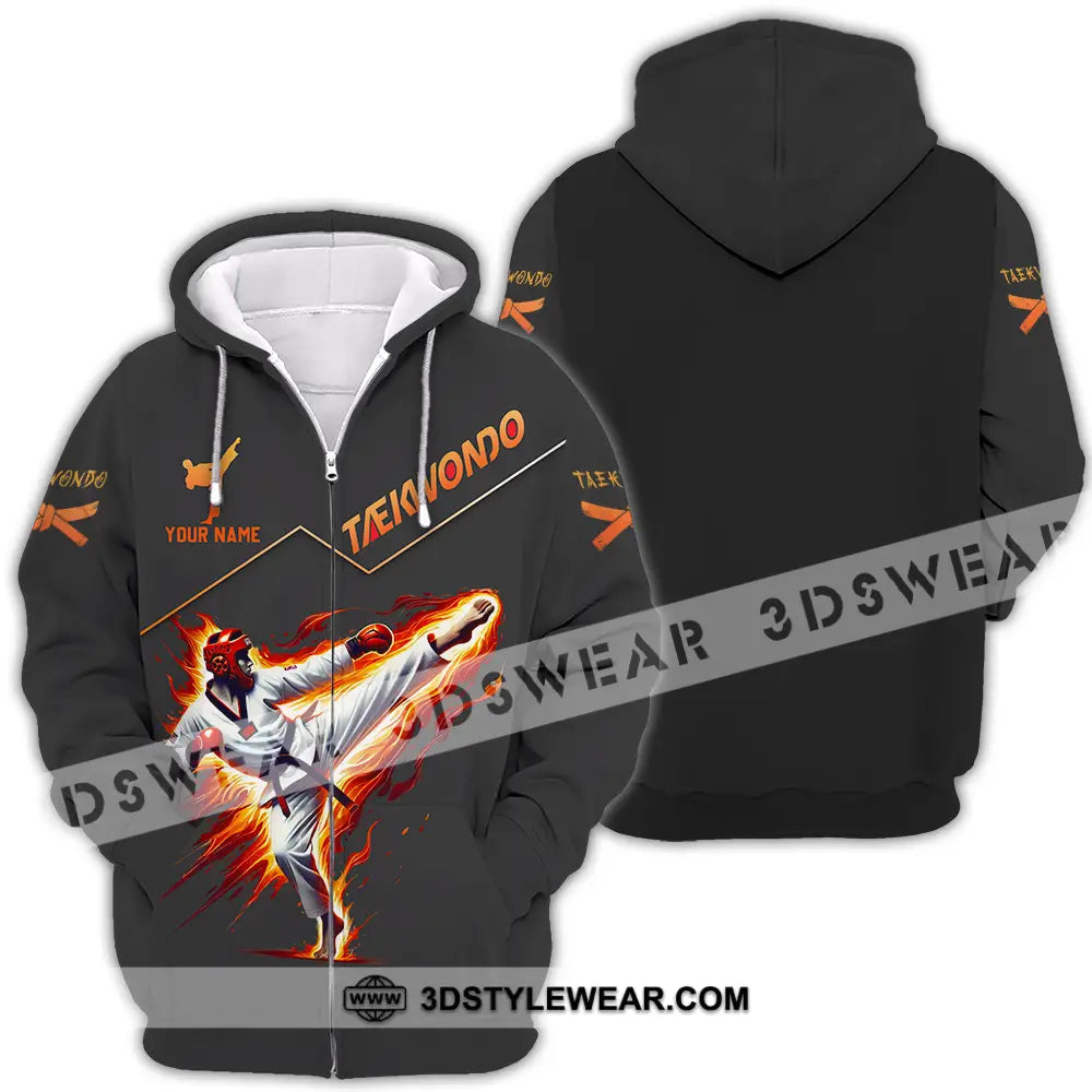 Unisex Shirt - Custom Text Shirt Taekwondo - Zipper Hoodie / S - T-shirt
