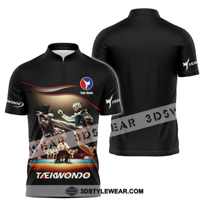 Unisex Shirt - Custom Text Shirt Taekwondo Shirt - Zipper Polo Shirt / S - T-shirt