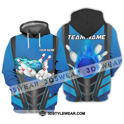 Unisex Shirt - Custom Texts Blue Fire Bowing Sport Shirt Hoodie / S T-shirt
