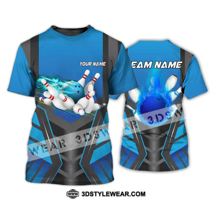 Unisex Shirt - Custom Texts Blue Fire Bowing Sport Shirt T-Shirt / S T-shirt