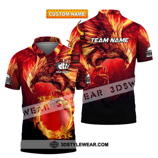 Unisex Shirt - Custom Texts Fire Bird Billiard Sport Shirt style option 1