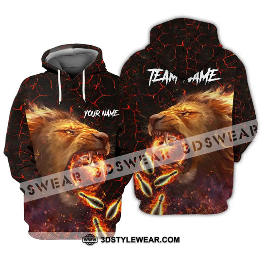 Unisex Shirt - Custom Texts Fire Lion Bowling Sport Shirt For Player style option 3