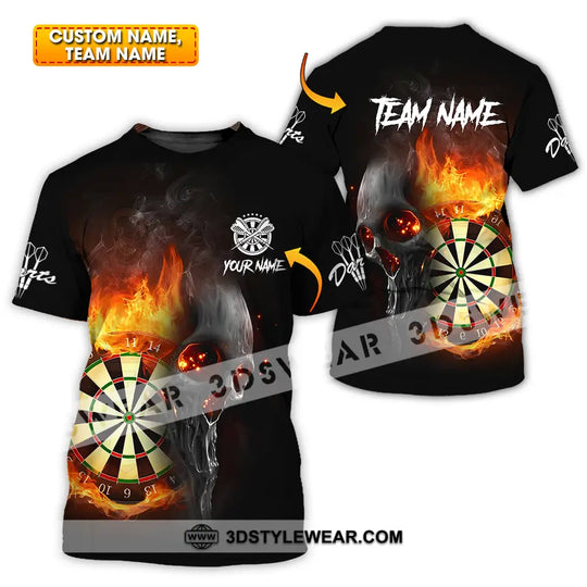 Unisex Shirt - Custom Texts Fire Lion Darts Sport Shirt For Player style option 1