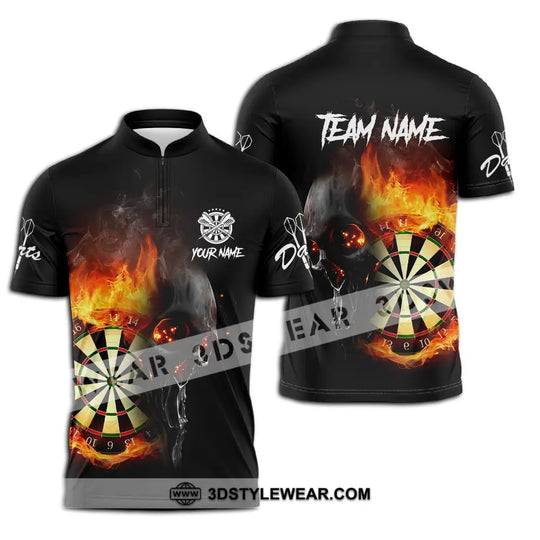 Unisex Shirt - Custom Texts Fire Lion Darts Sport Shirt For Player style option 2