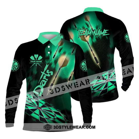 Unisex Shirt - Custom Texts Green Light Darts Sport Shirt style option 3