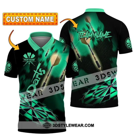 Unisex Shirt - Custom Texts Green Light Darts Sport Shirt style option 1