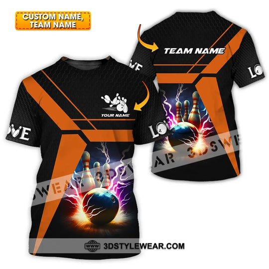 Unisex Shirt - Custom Texts Thunder Bowling Sport Shirt style option 1
