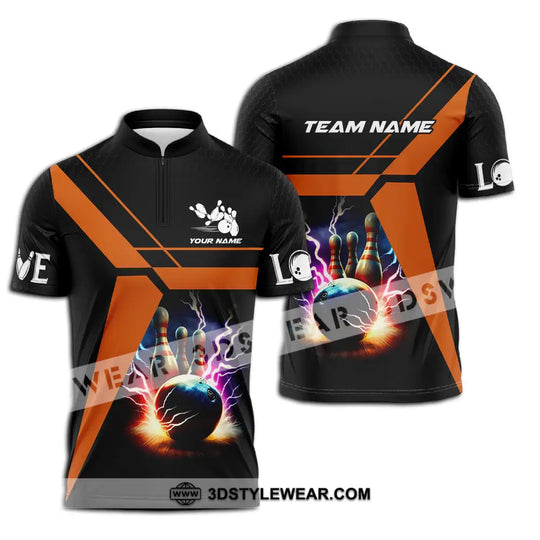 Unisex Shirt - Custom Texts Thunder Bowling Sport Shirt style option 2