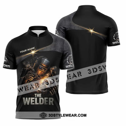 Unisex Shirt - Custom The Welder Shirt - Zipper Polo Shirt / S - T-shirt