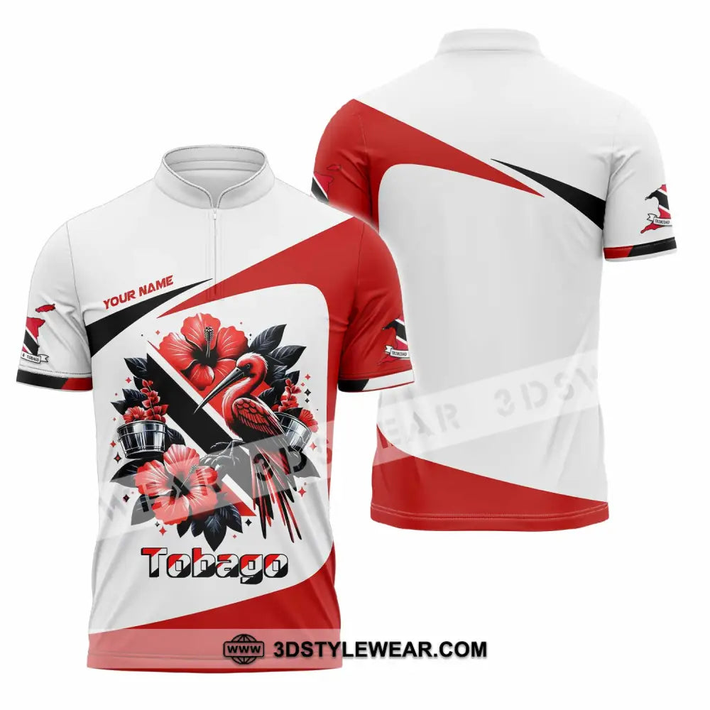 Unisex Shirt - Custom Tobago Shirt - Zipper Polo Shirt / S - T-shirt