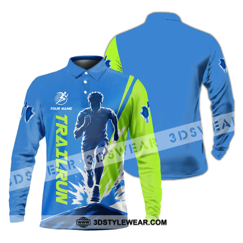 Unisex Shirt - Custom Trail Run Shirt - Long Sleeve Polo / S - T-shirt